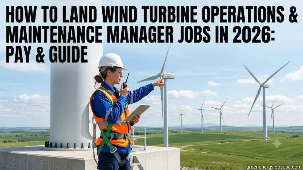 Wind Turbine Operations & Maintenance Manager Jobs