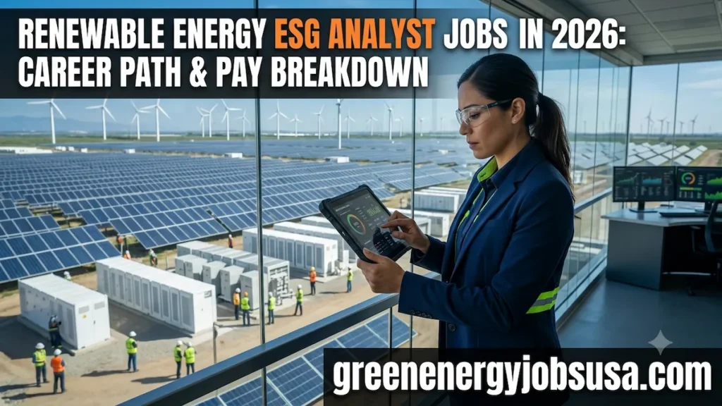 Renewable Energy ESG Analyst Jobs